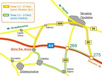 mapa - dojazd do gory sw. anny