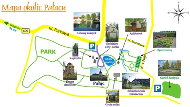 Park w Kamieniu Śląskim - mapa mapa - park w kamieniu slaskim